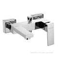 Contemporary Hotel Two Hole Bathroom Mixer Taps , Square Br